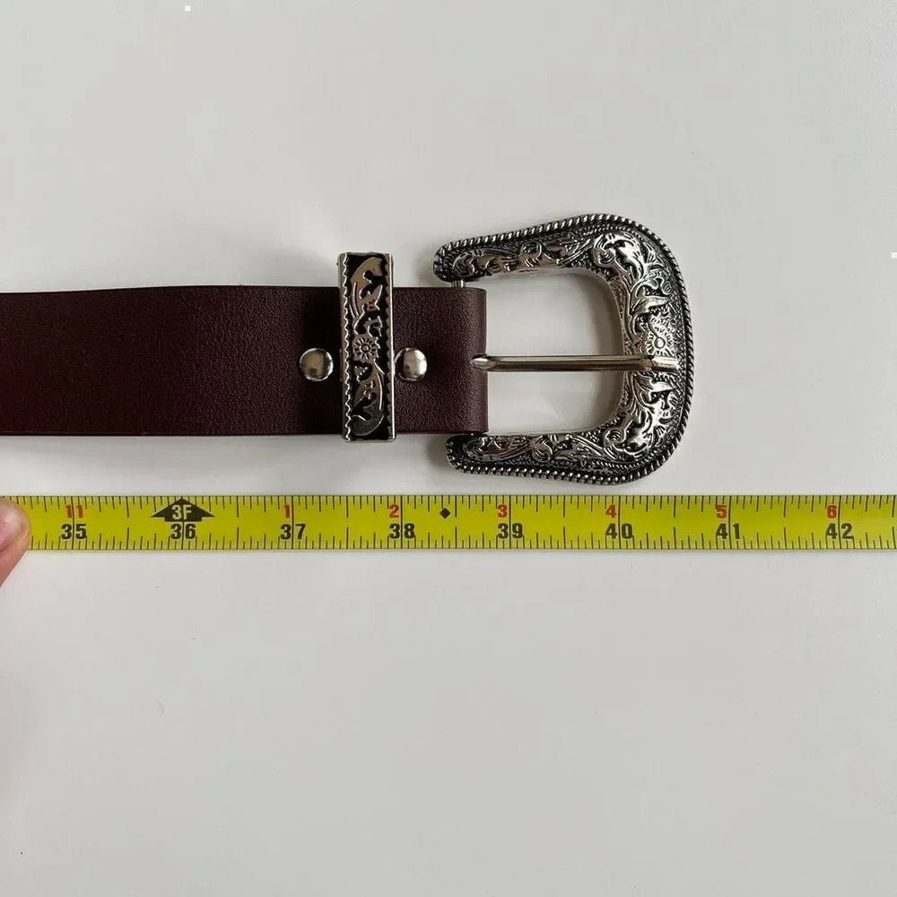 y2k brown american western cowboy boho star studded belt